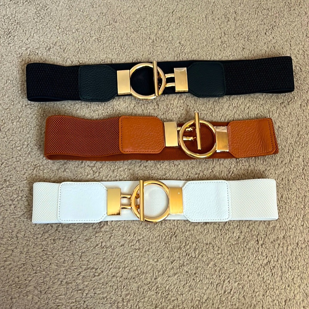 Women's Dress Belts Pack of 3